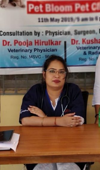 Dr. Pooja Hirulkar at a pet health camp organized in association with the Indian Navy